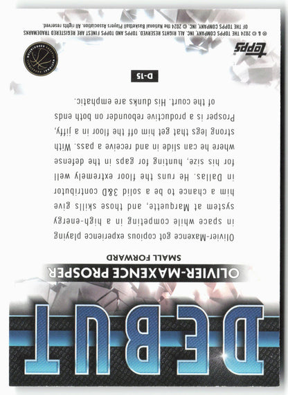 2023-24 Finest #D-15 Olivier-Maxence Prosper Debut