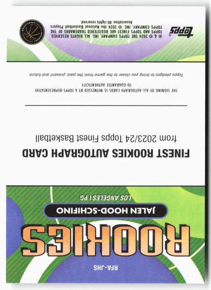 2023-24 Finest #RFA-JHS Jalen Hood-Schifino Rookie Finest Autographs