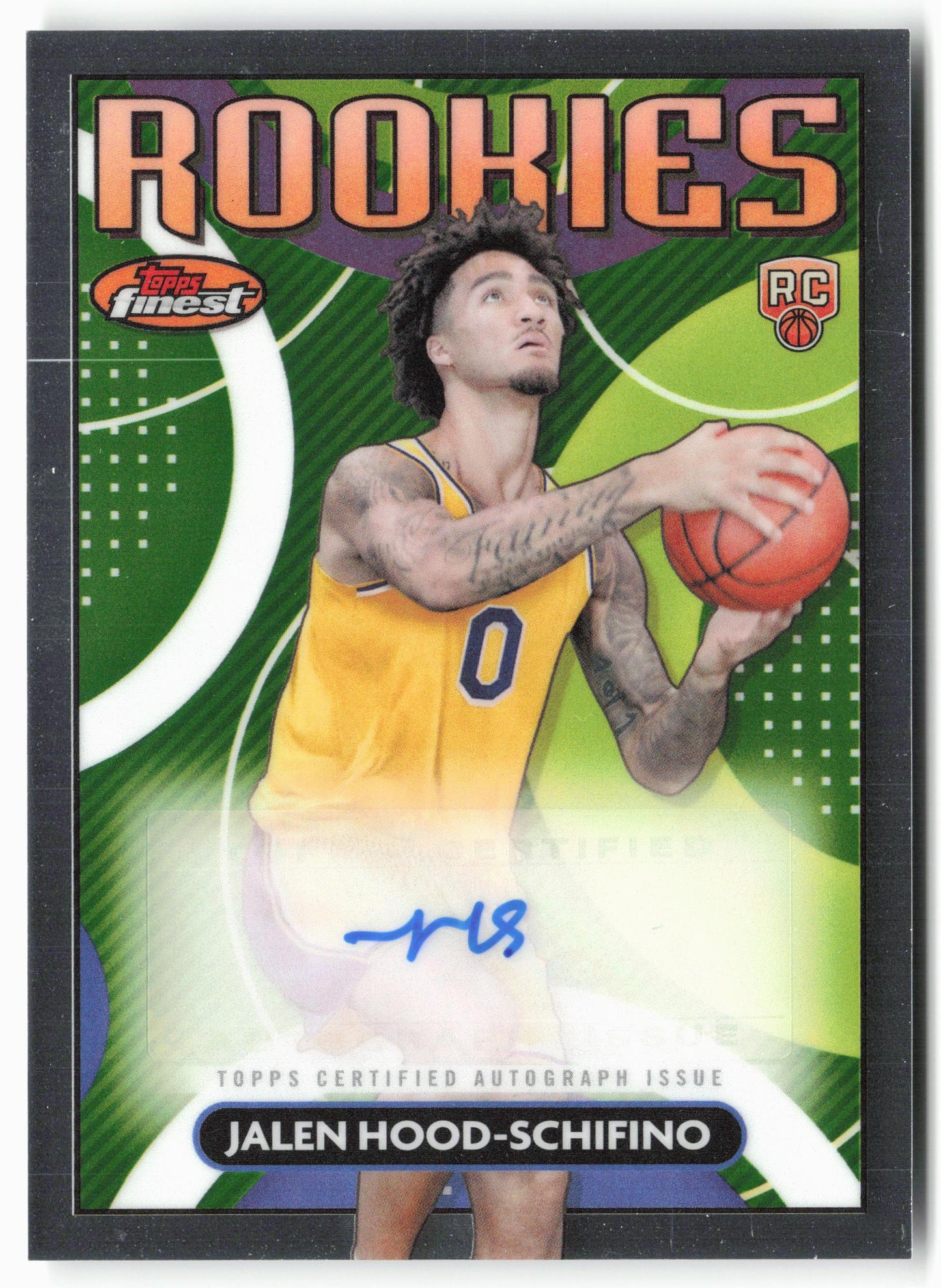 2023-24 Finest #RFA-JHS Jalen Hood-Schifino Rookie Finest Autographs