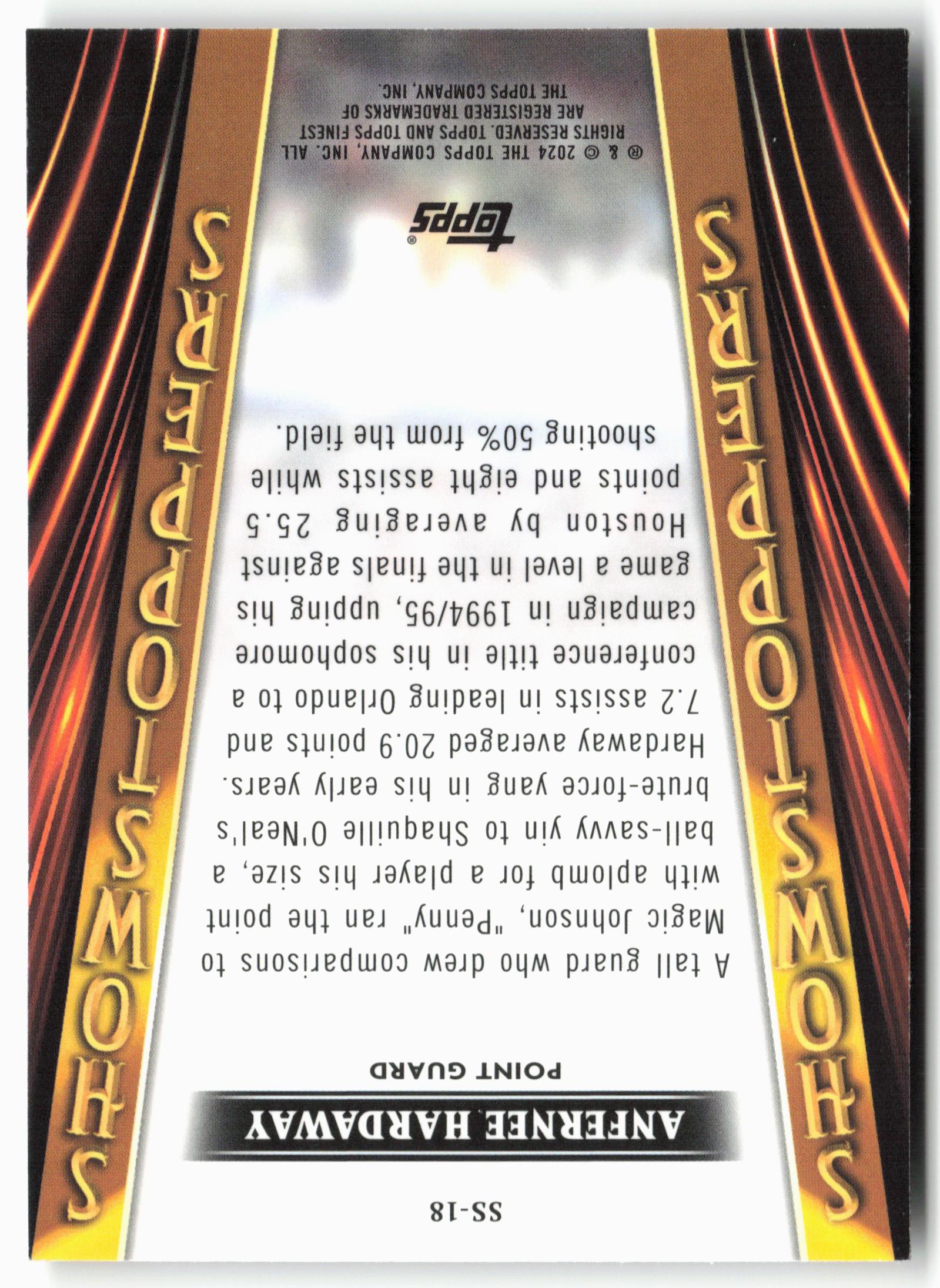 2023-24 Finest #SS-18 Anfernee Hardaway Showstoppers