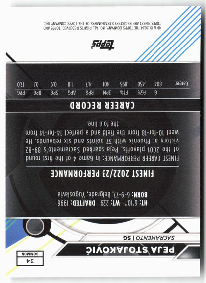 2023-24 Finest #34 Peja Stojaković Checkerboard Refractors