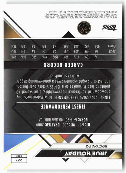 2023-24 Finest #227 Jrue Holiday Checkerboard Refractors