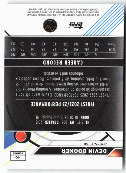 2023-24 Finest #40 Devin Booker Checkerboard Refractors