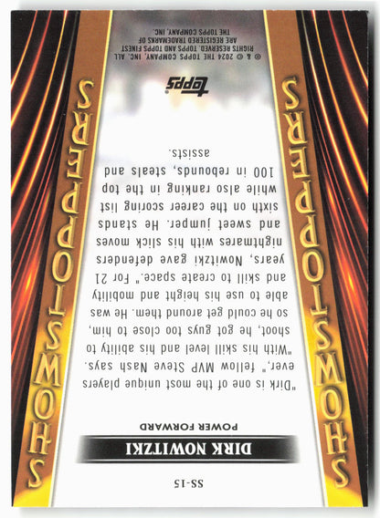 2023-24 Finest #SS-15 Dirk Nowitzki Showstoppers Checkerboard