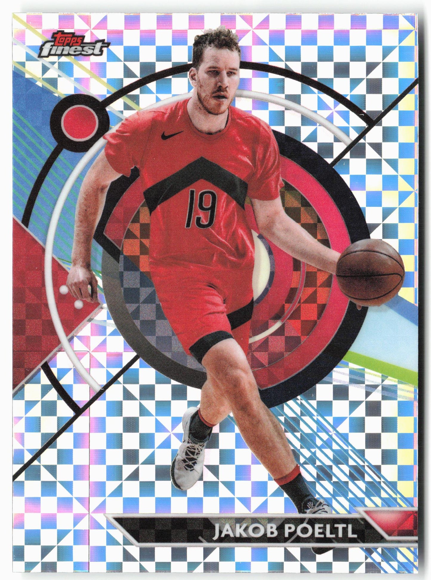 2023-24 Finest #45 Jakob Poeltl Checkerboard Refractors