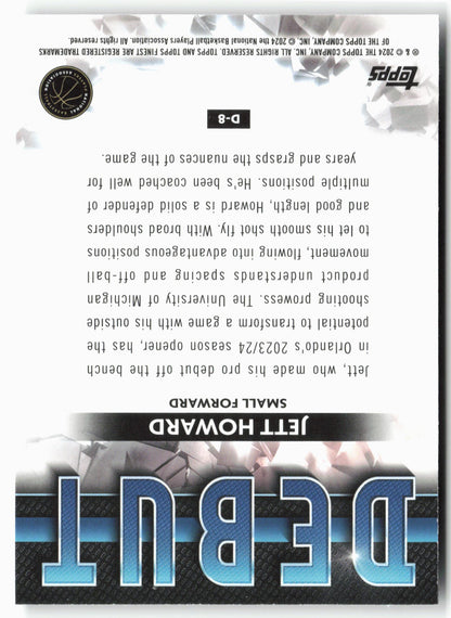 2023-24 Finest #D-8 Jett Howard Debut