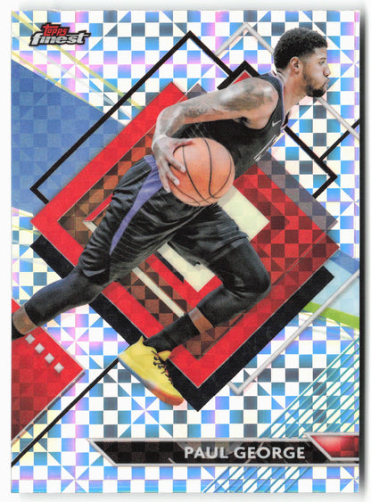 2023-24 Finest #223 Paul George Checkerboard Refractors