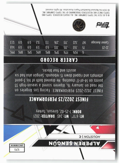 2023-24 Finest #171 Alperen Sengun Checkerboard Refractors