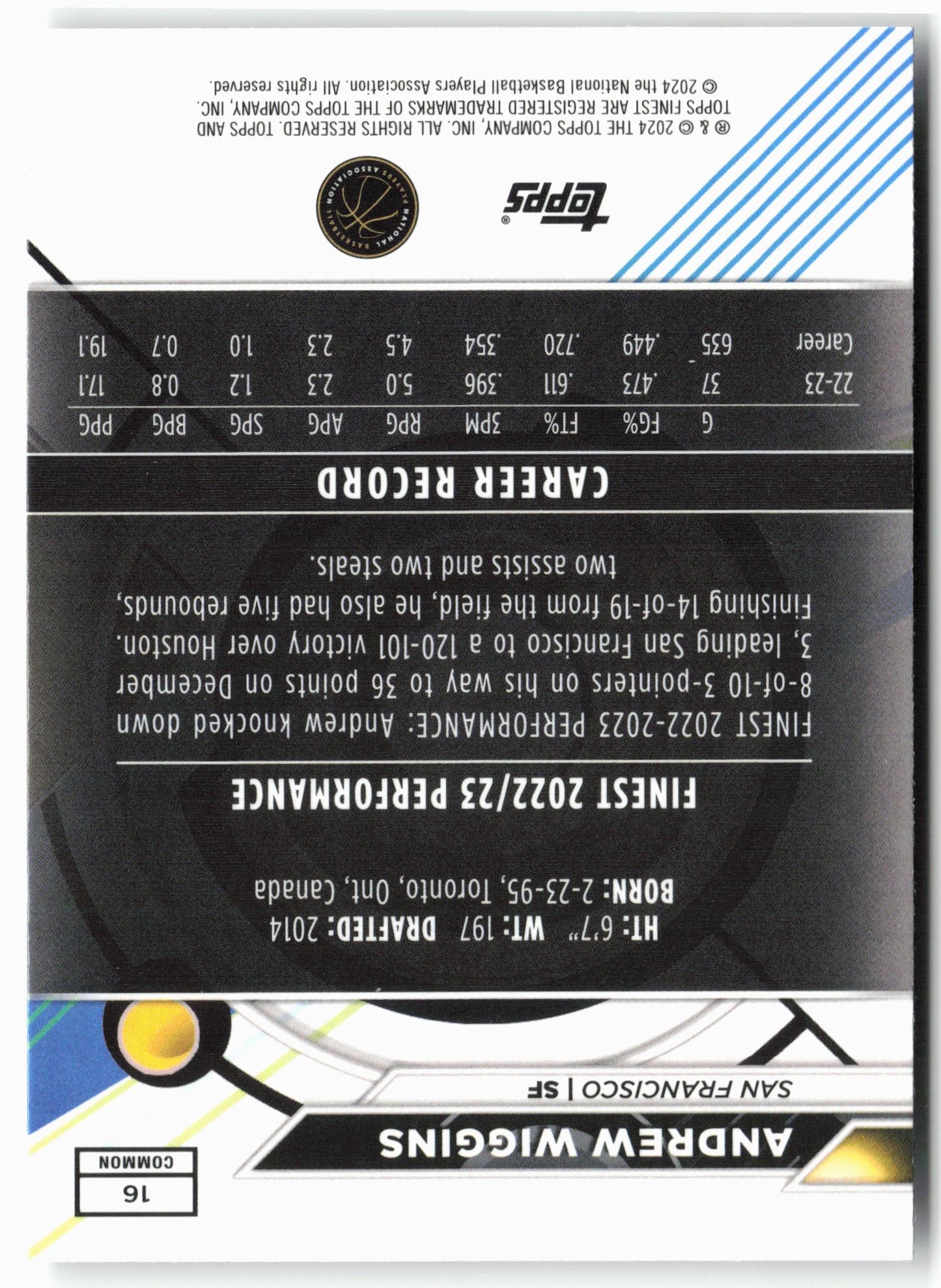 2023-24 Finest #16 Andrew Wiggins