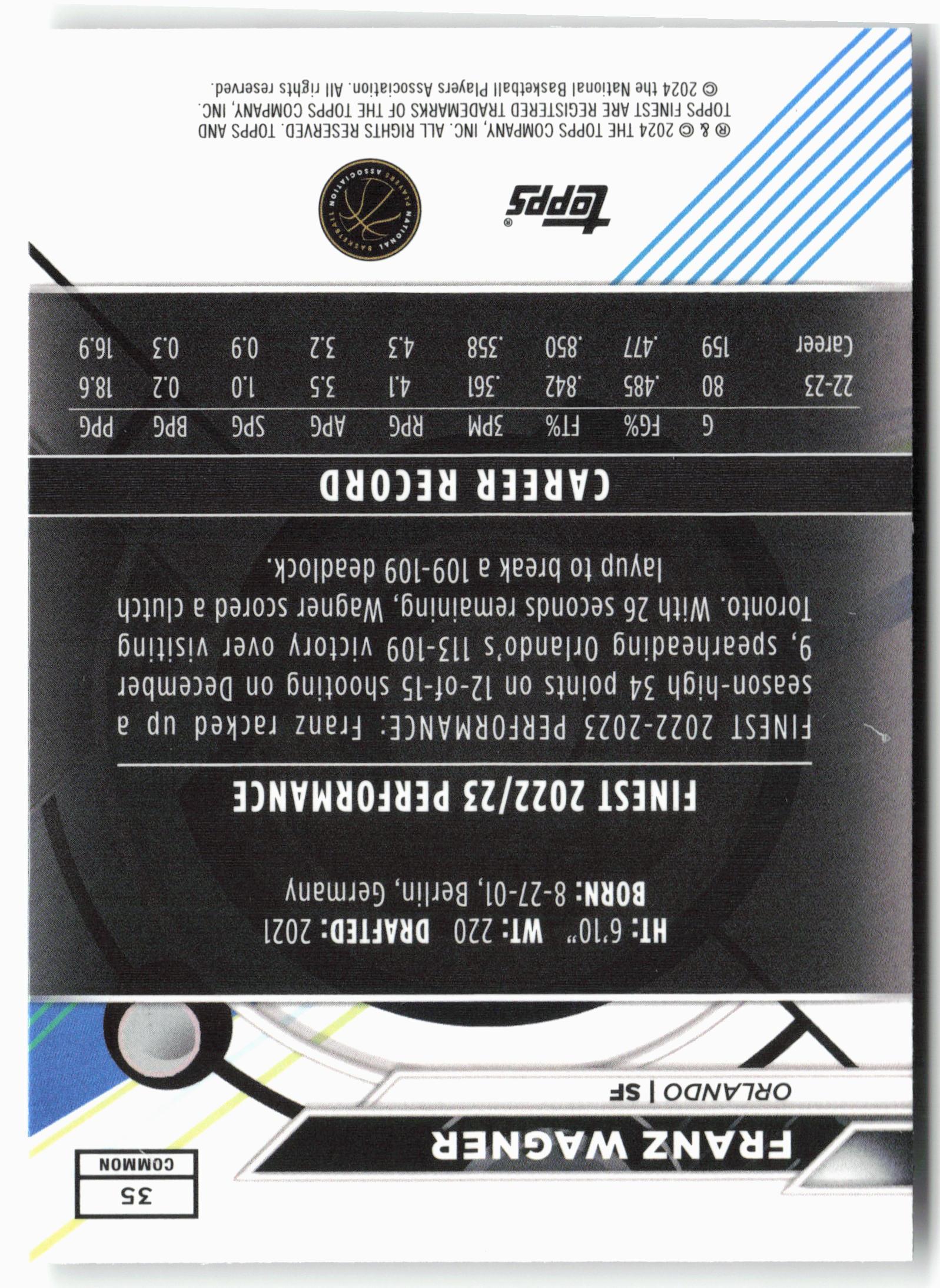 2023-24 Finest #35 Franz Wagner