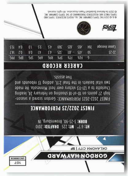 2023-24 Finest #107 Gordon Hayward