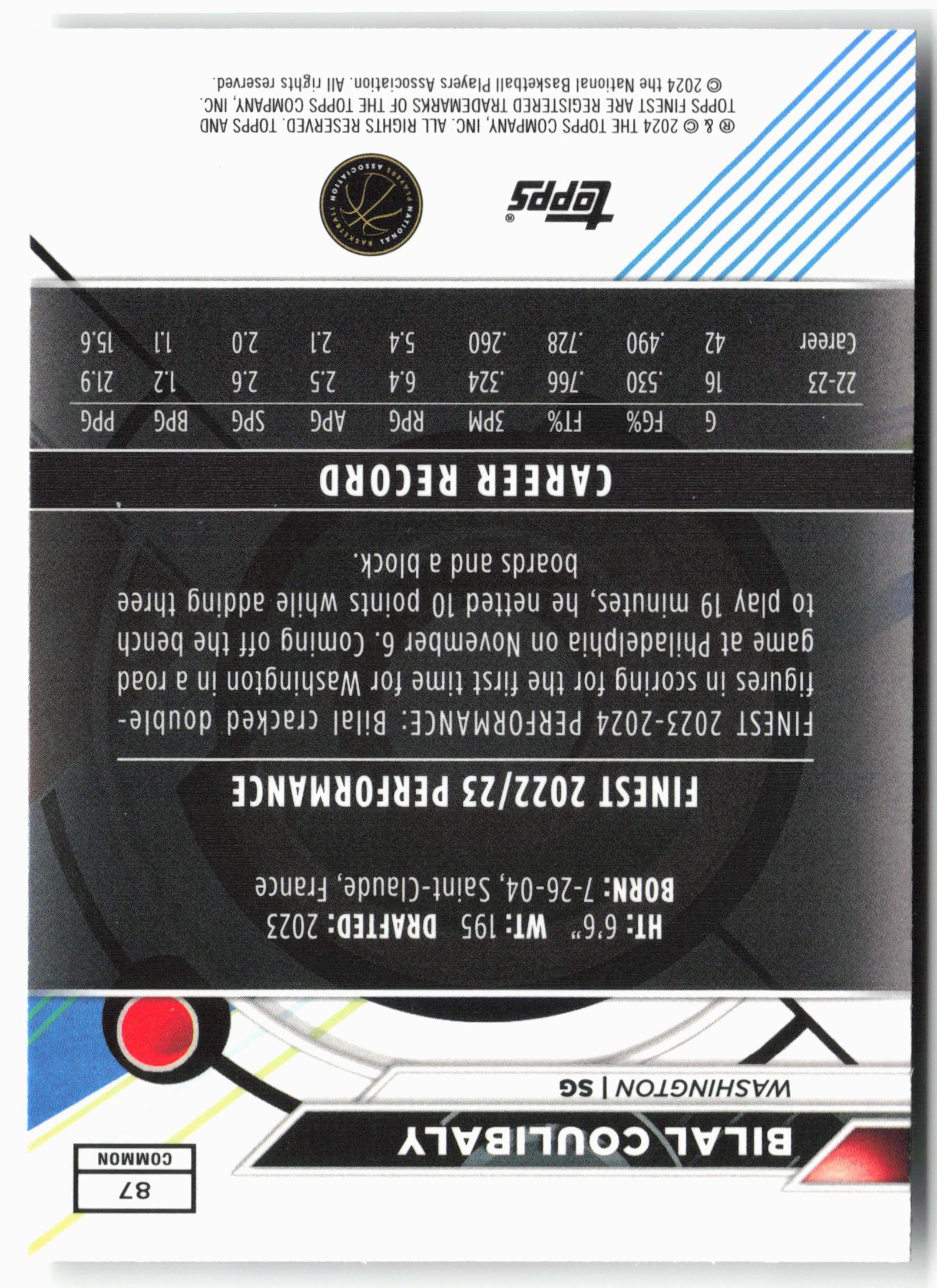 2023-24 Finest #87 Bilal Coulibaly