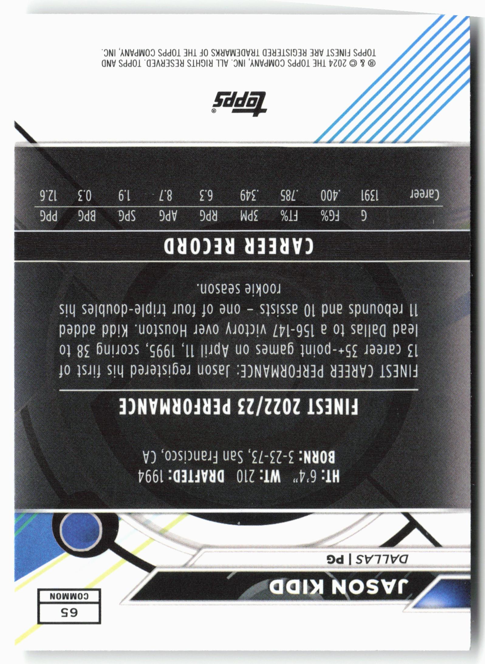 2023-24 Finest #65 Jason Kidd