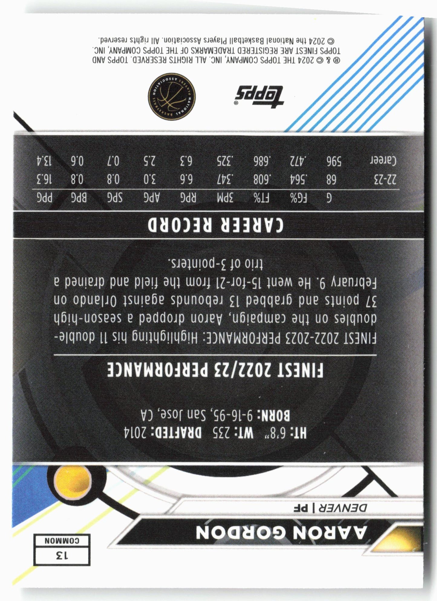 2023-24 Finest #13 Aaron Gordon