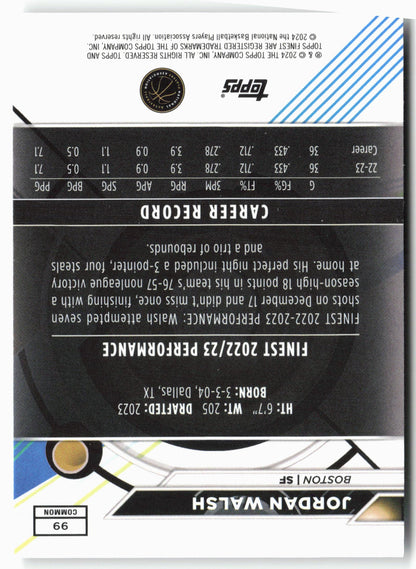 2023-24 Finest #99 Jordan Walsh