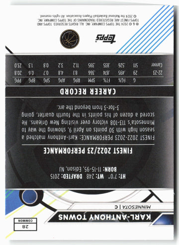 
2023-24 Finest #28 Karl-Anthony Towns