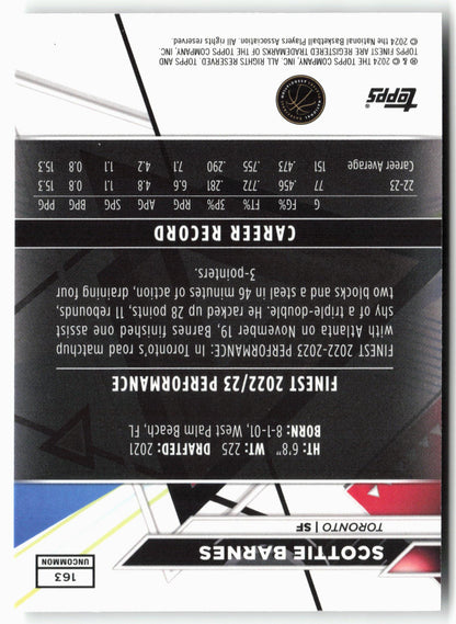 2023-24 Finest #163 Scottie Barnes