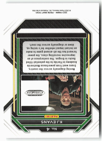 
2023 Panini Prizm Draft Picks #4 KJ Evans Rated Prospect