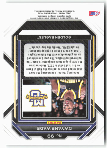 
2023 Panini Prizm Draft Picks #99 Dwyane Wade