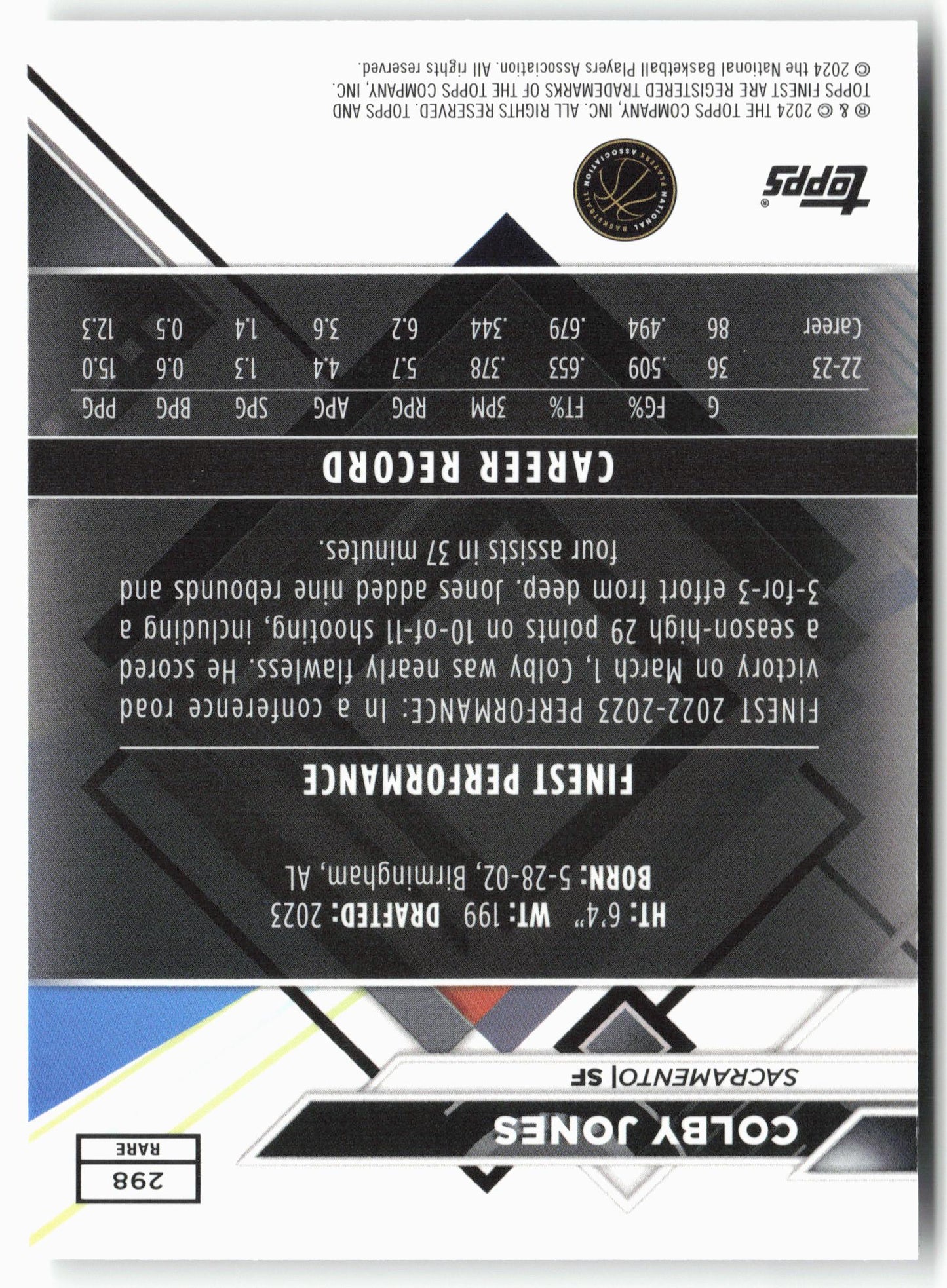 2023-24 Finest #298 Colby Jones