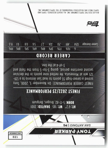 
2023-24 Finest #139 Tony Parker