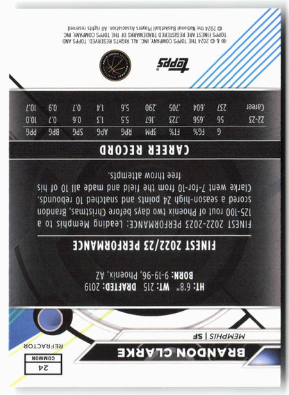 2023-24 Finest #24 Brandon Clarke Refractors