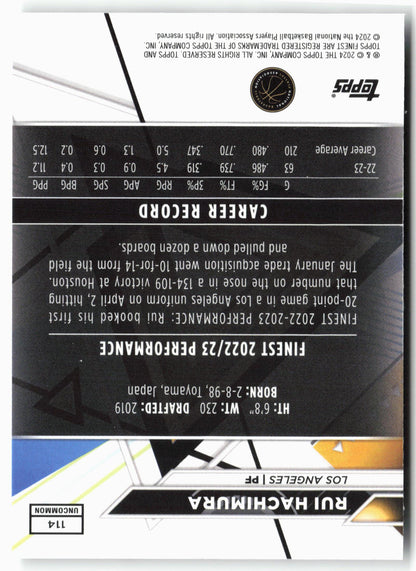 2023-24 Finest #114 Rui Hachimura Checkerboard Refractors