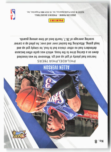 
2023-24 Panini Phoenix #8 Allen Iverson Phoenix Red Ice