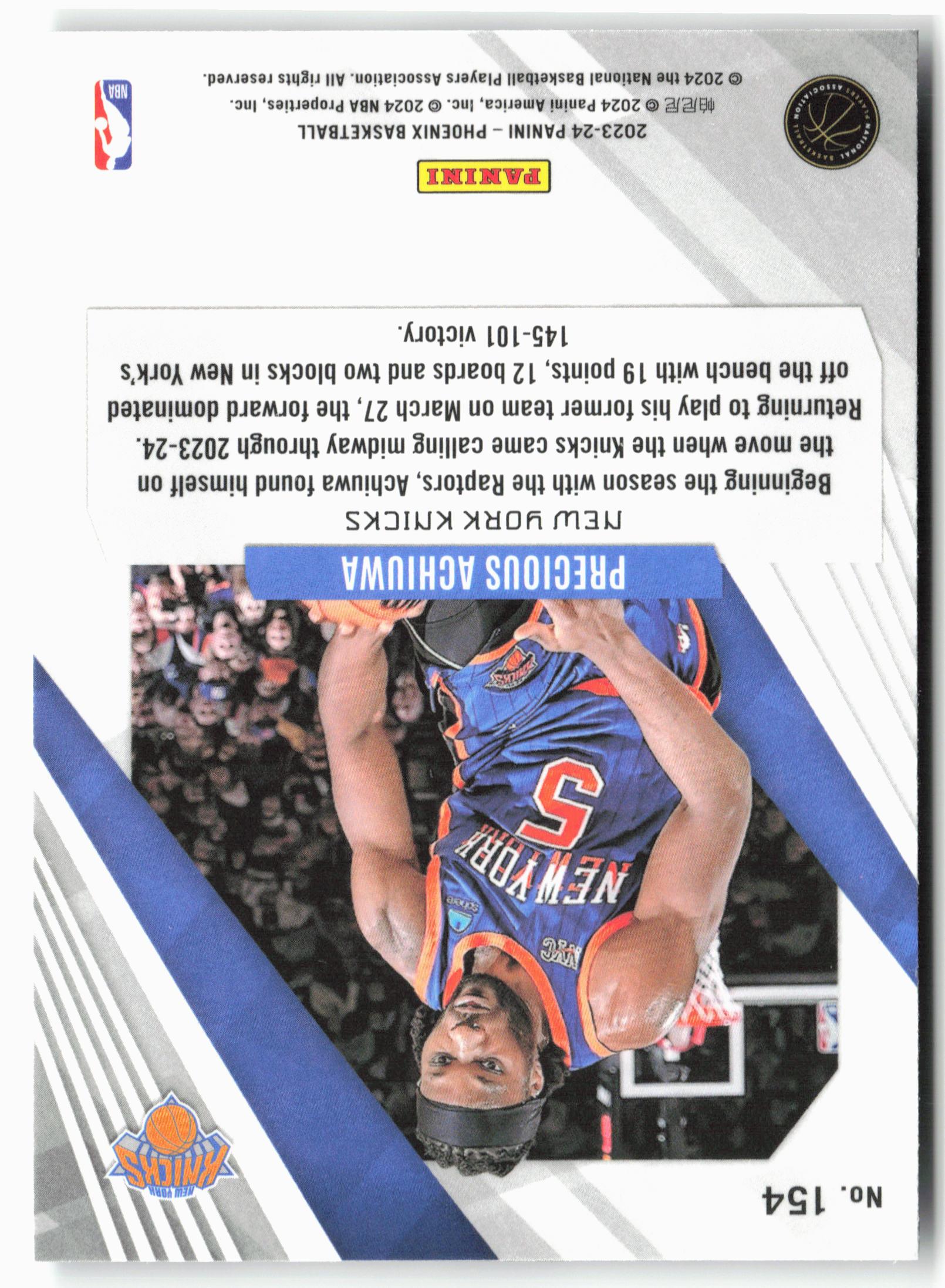 2023-24 Panini Phoenix #154 Precious Achiuwa