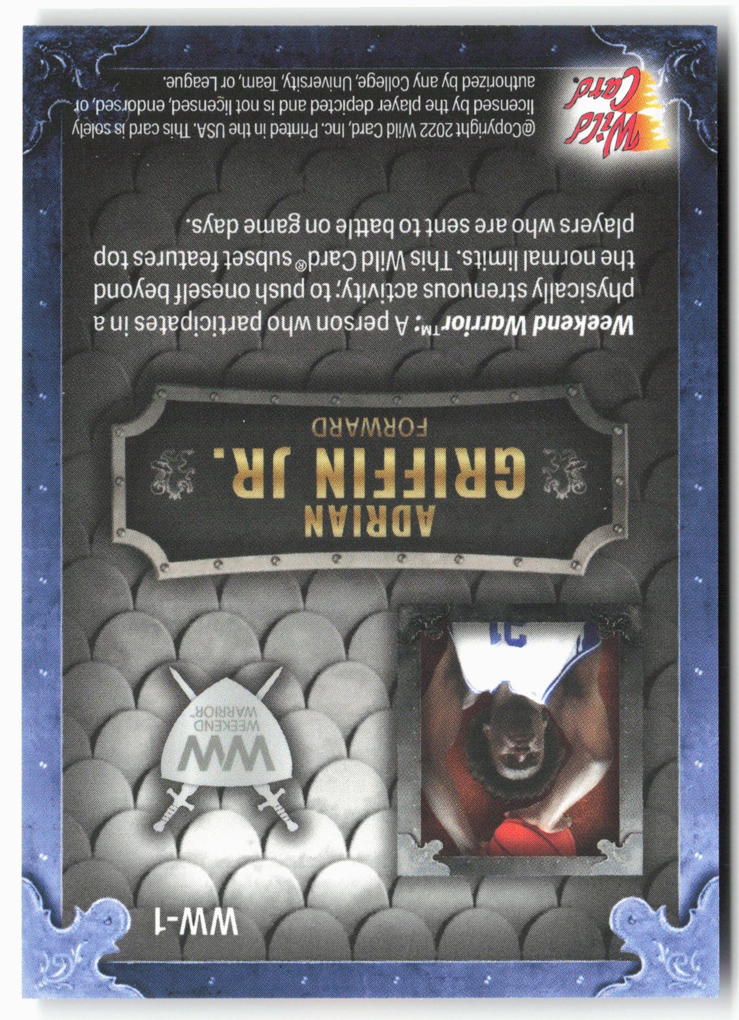 2022 Wild Card Matte #WW-1 Adrian Griffin Jr. WW Cobalt/White/Orange #/125