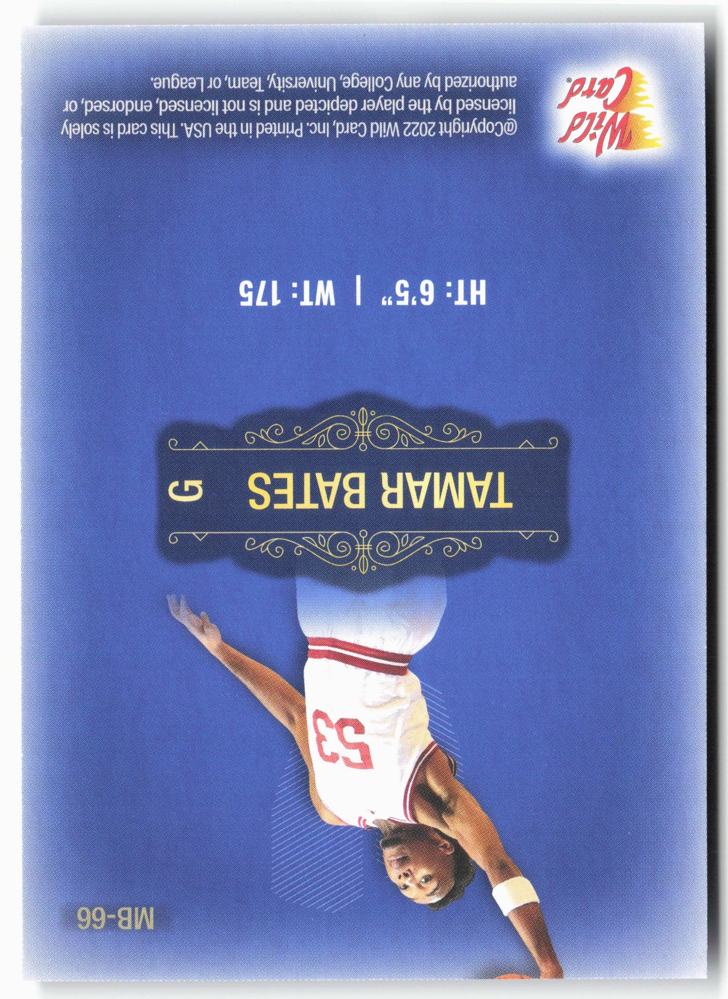 2022 Wild Card Matte #MB-66 Tamar Bates Blue Chase