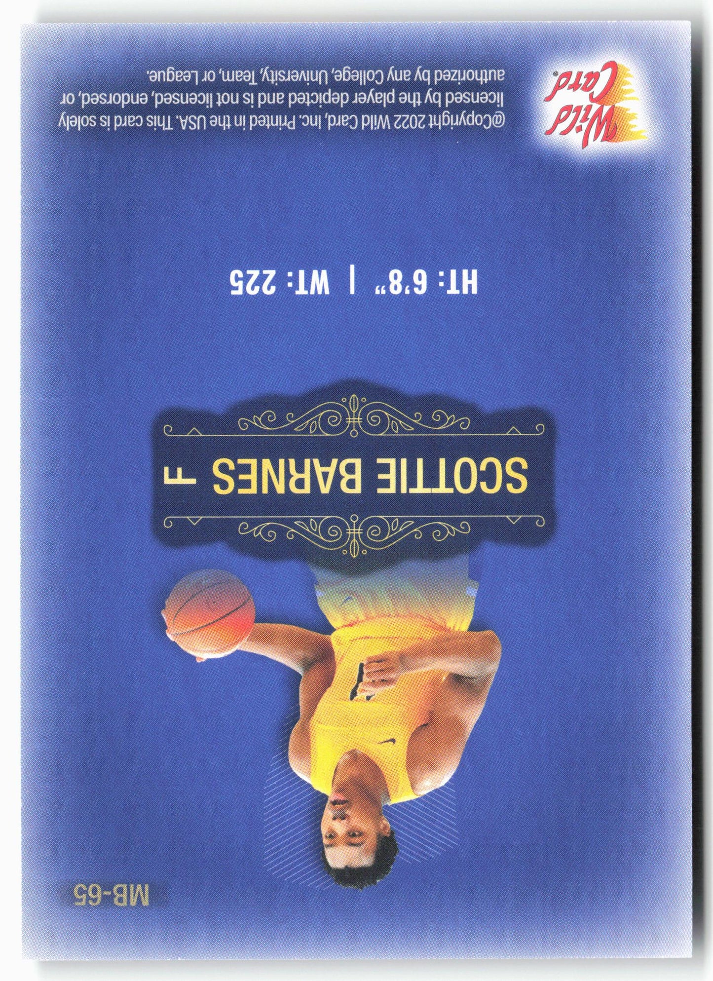 2022 Wild Card Matte #MB-65 Scottie Barnes Blue Chase