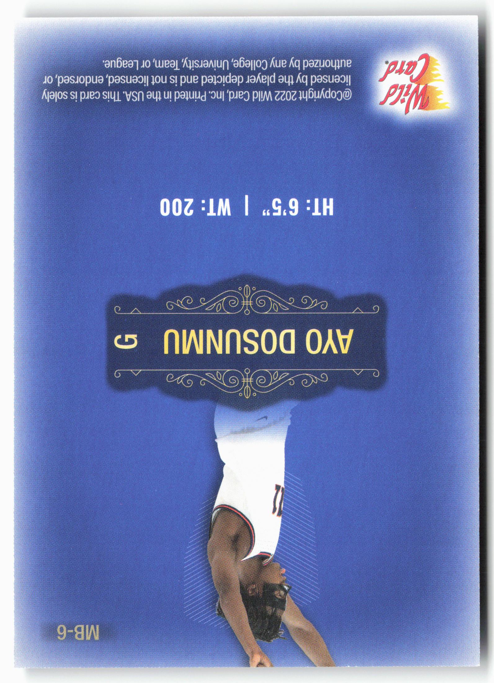 2022 Wild Card Matte #MB-6 Ayo Dosunmu Blue Chase