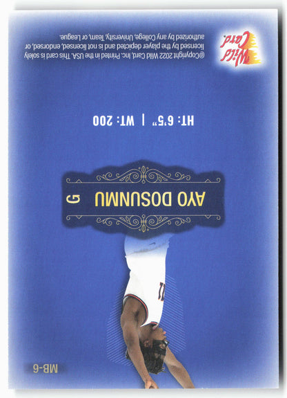 2022 Wild Card Matte #MB-6 Ayo Dosunmu Blue Chase