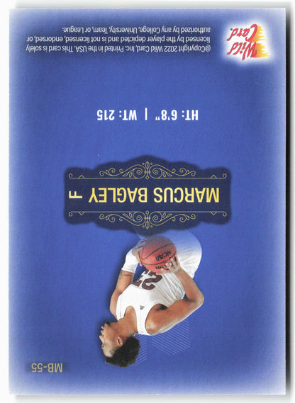 2022 Wild Card Matte #MB-55 Marcus Bagley Blue Chase