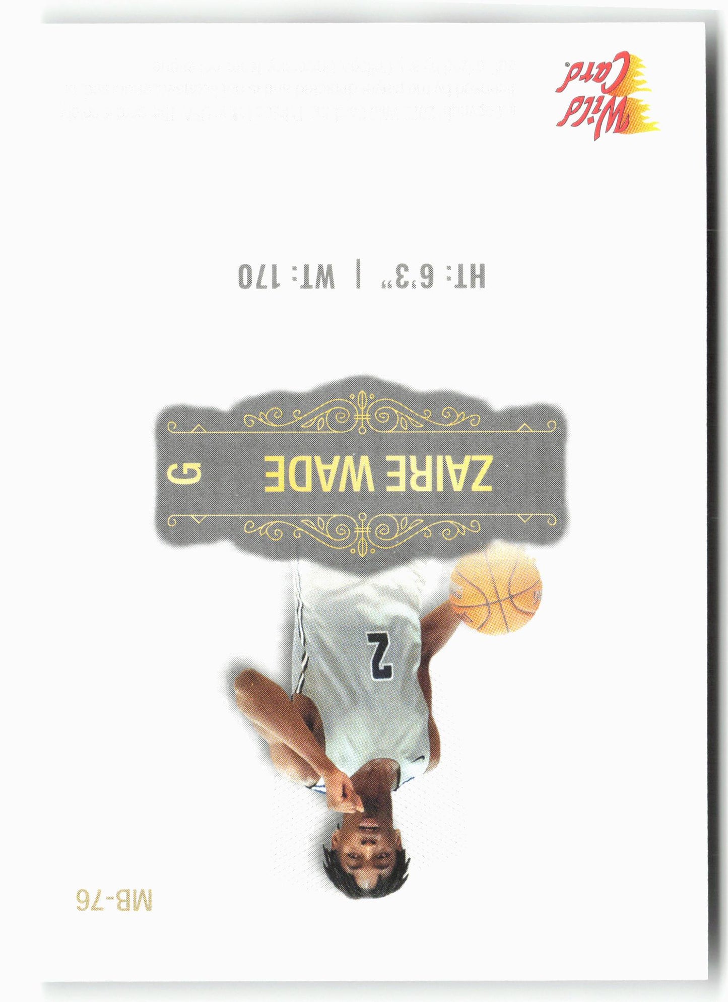 2022 Wild Card Matte #MB-76 Zaire Wade White