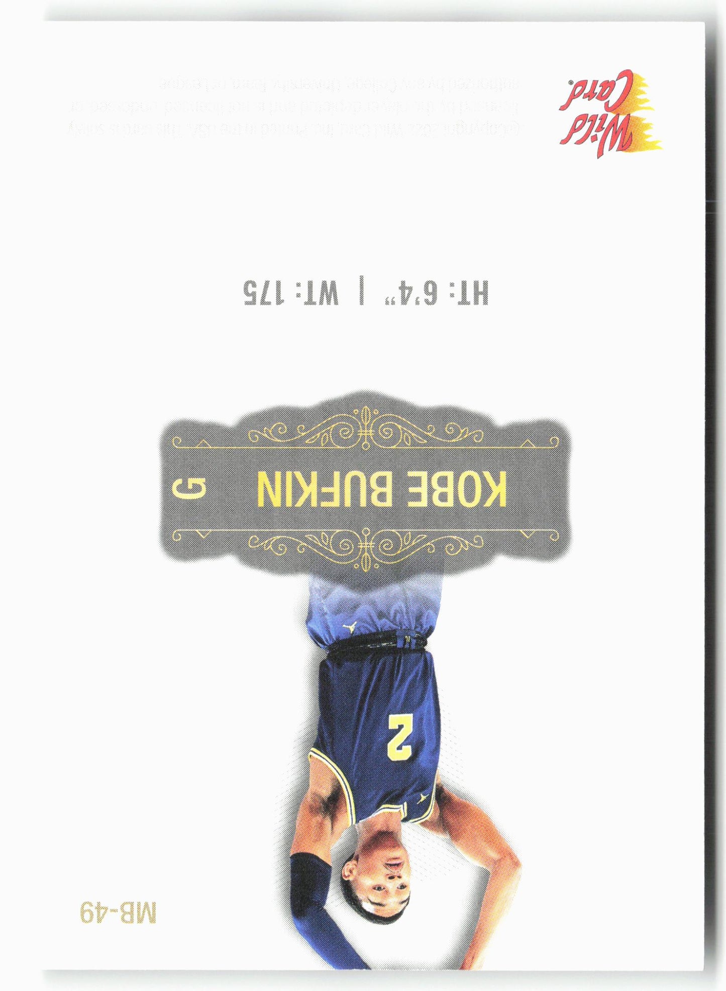2022 Wild Card Matte #MB-49 Kobe Bufkin