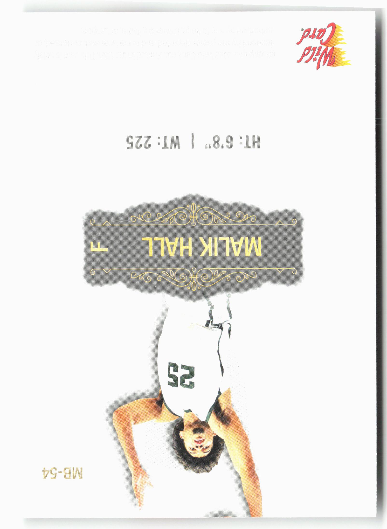 2022 Wild Card Matte #MB-54 Malik Hall