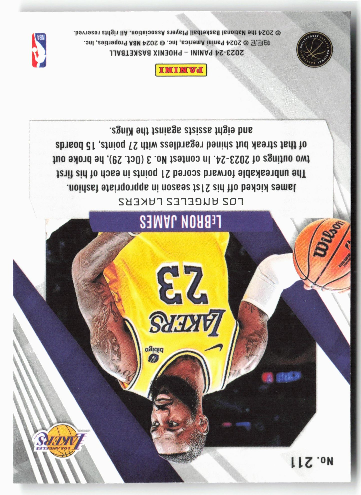 2023-24 Panini Phoenix #211 LeBron James Phoenix Red Ice