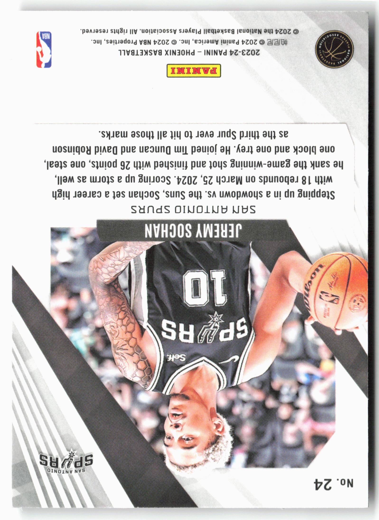 2023-24 Panini Phoenix #24 Jeremy Sochan Phoenix Red Ice