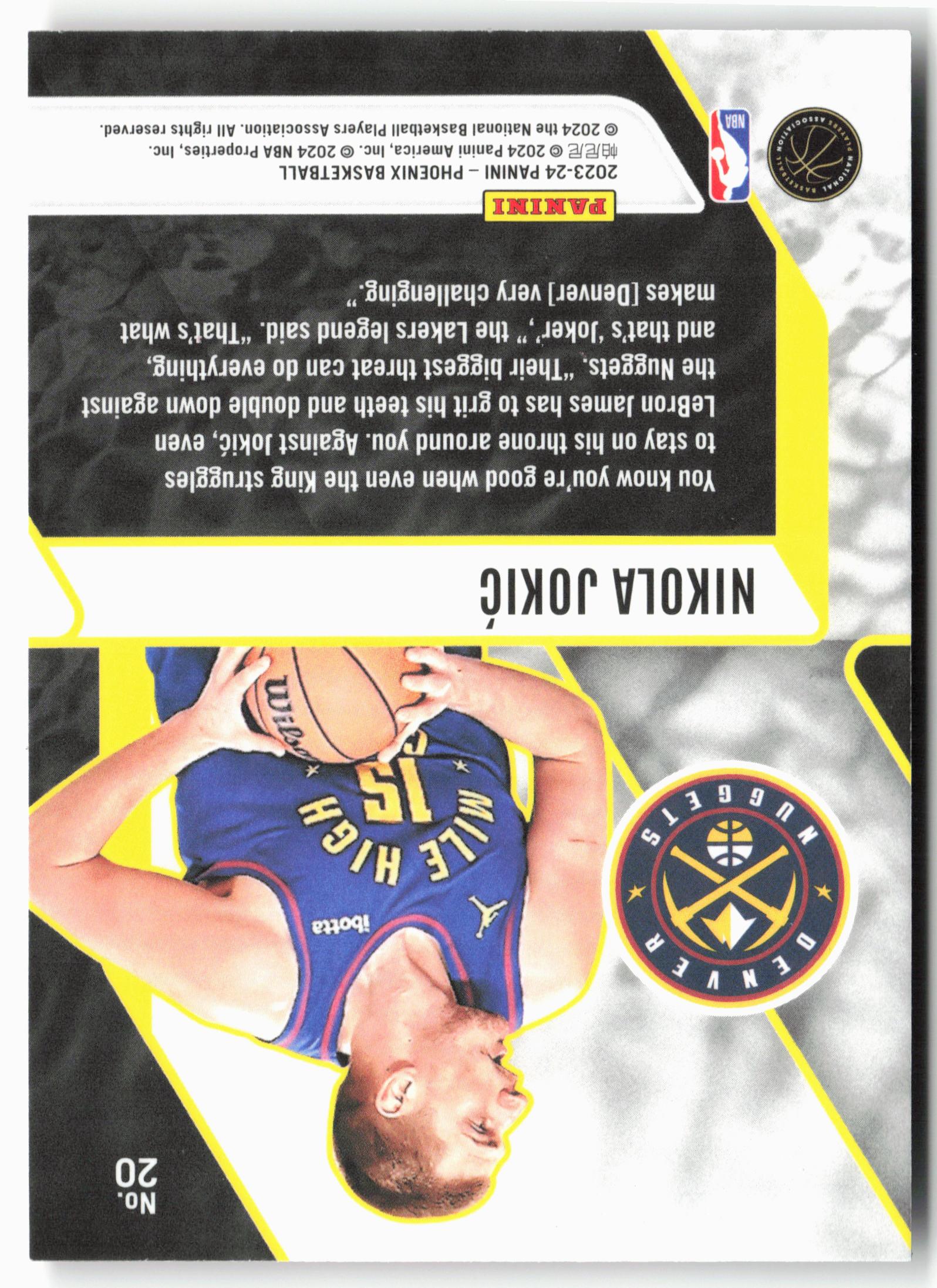 2023-24 Panini Phoenix #20 Nikola Jokic Fade To Black Phoenix Red Ice