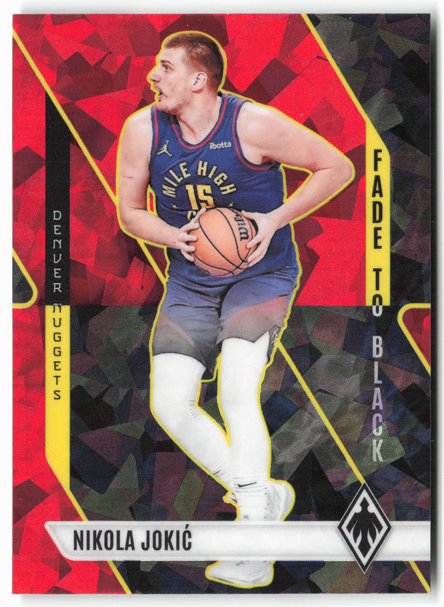 2023-24 Panini Phoenix #20 Nikola Jokic Fade To Black Phoenix Red Ice
