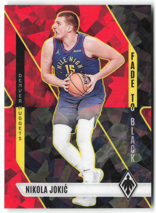 2023-24 Panini Phoenix #20 Nikola Jokic Fade To Black Phoenix Red Ice