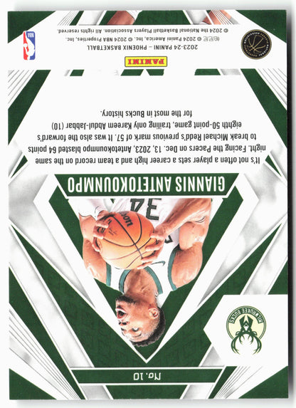 2023-24 Panini Phoenix #10 Giannis Antetokounmpo Paragon Silver