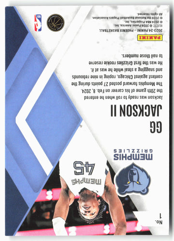 
2023-24 Panini Phoenix #1 GG Jackson II Instant Phenom