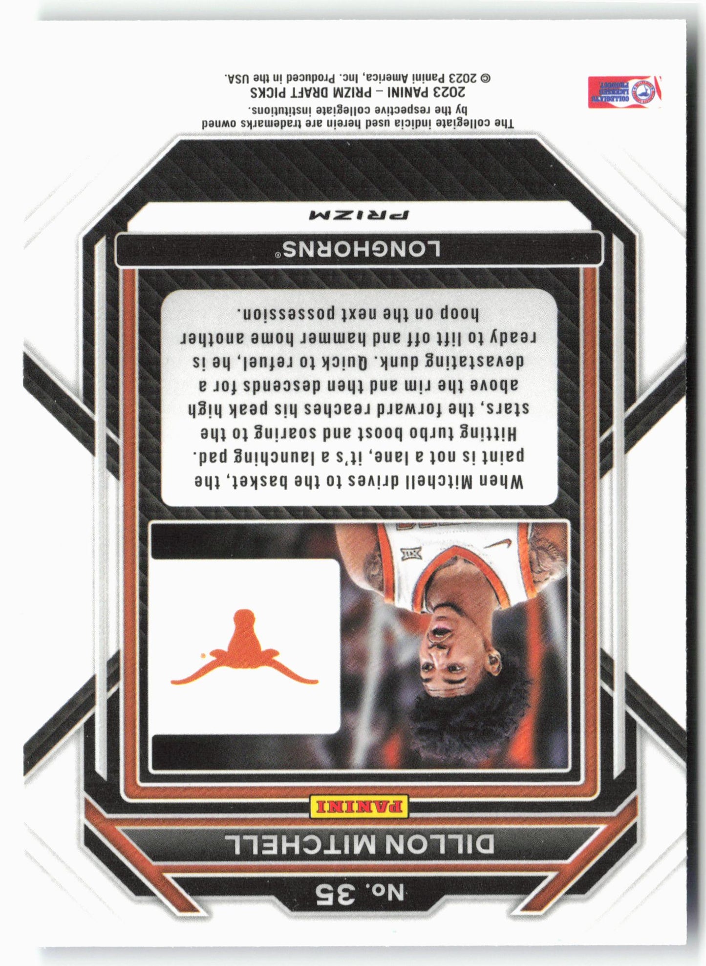 2023 Panini Prizm Draft Picks #35 Dillon Mitchell Choice Blue/Yellow/Green