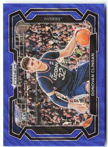 2024 Panini Prizm Draft Picks #95 Donovan Clingan Prizms Blue Wave #/249