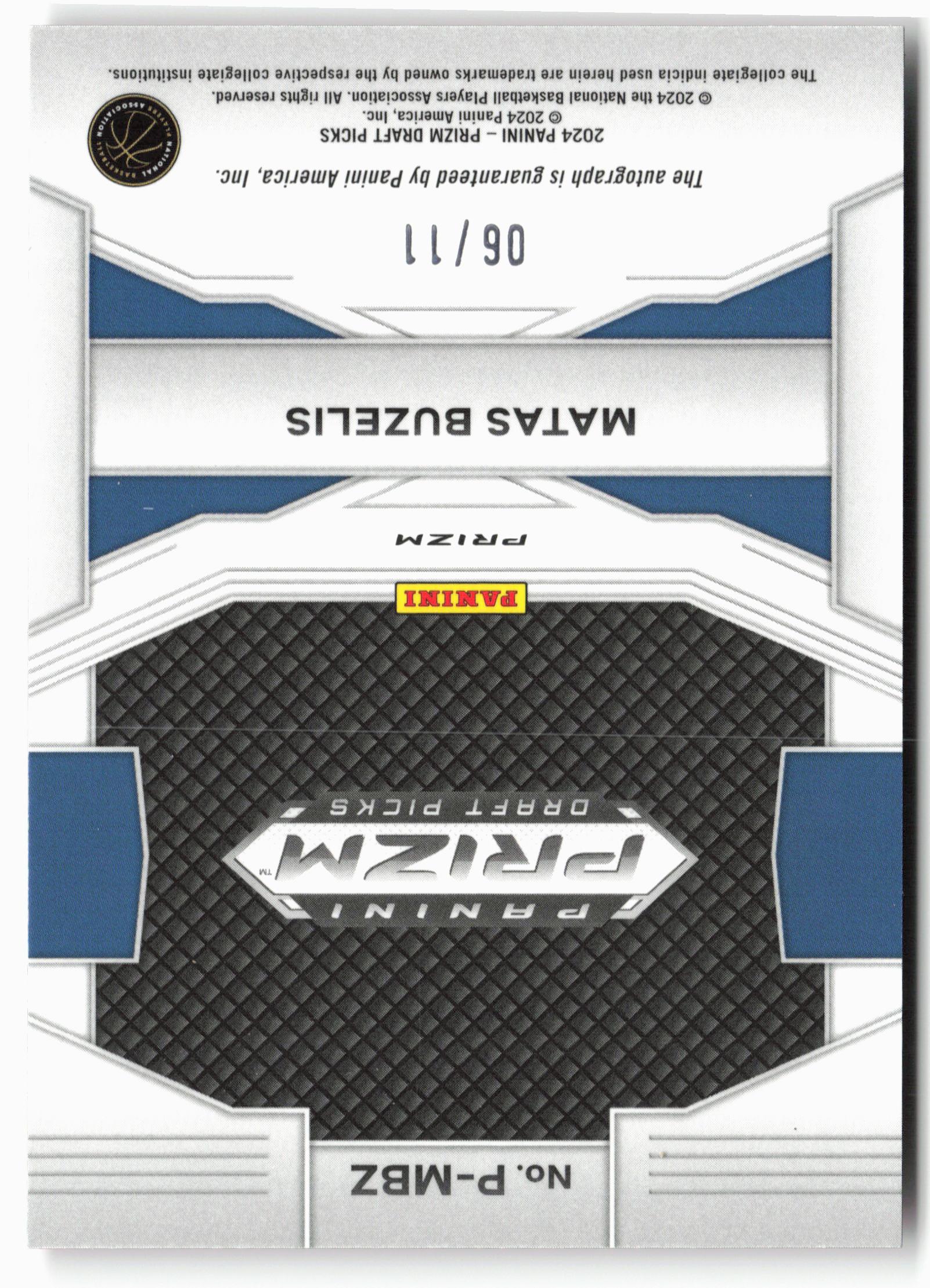 2024 Panini Prizm Draft Picks #P-MBZ Matas Buzelis Penmanship Red FOTL #/11