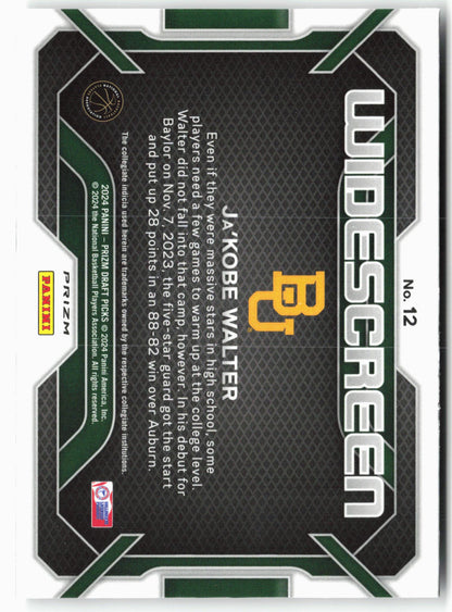 2024 Panini Prizm Draft Picks #12 Ja'Kobe Walter Widescreen Prizms Silver