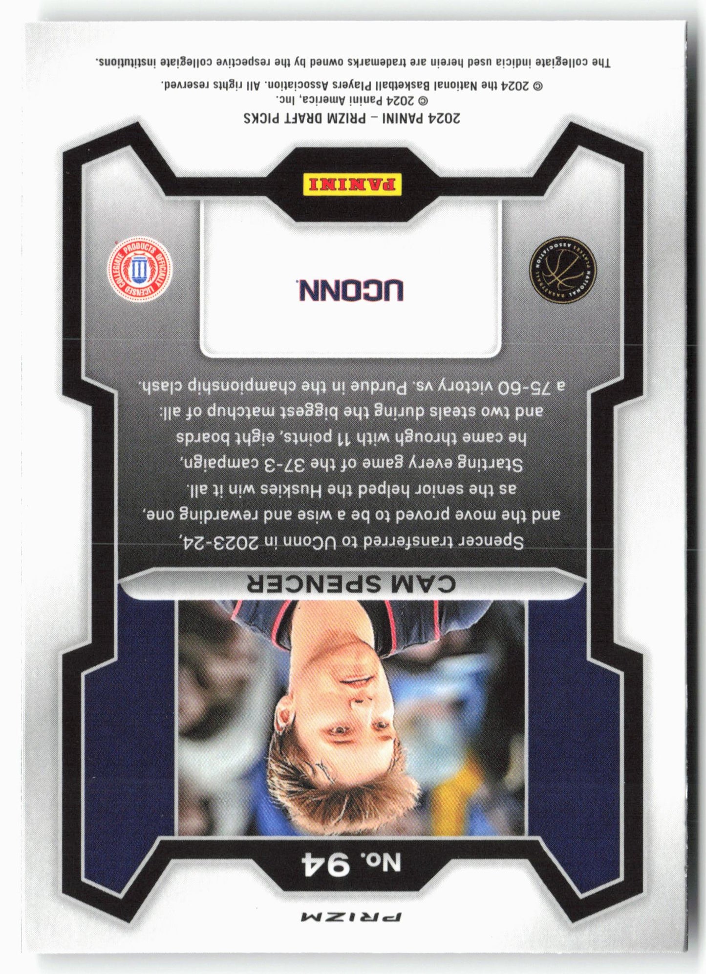 2024 Panini Prizm Draft Picks #94 Cam Spencer Prizms Silver